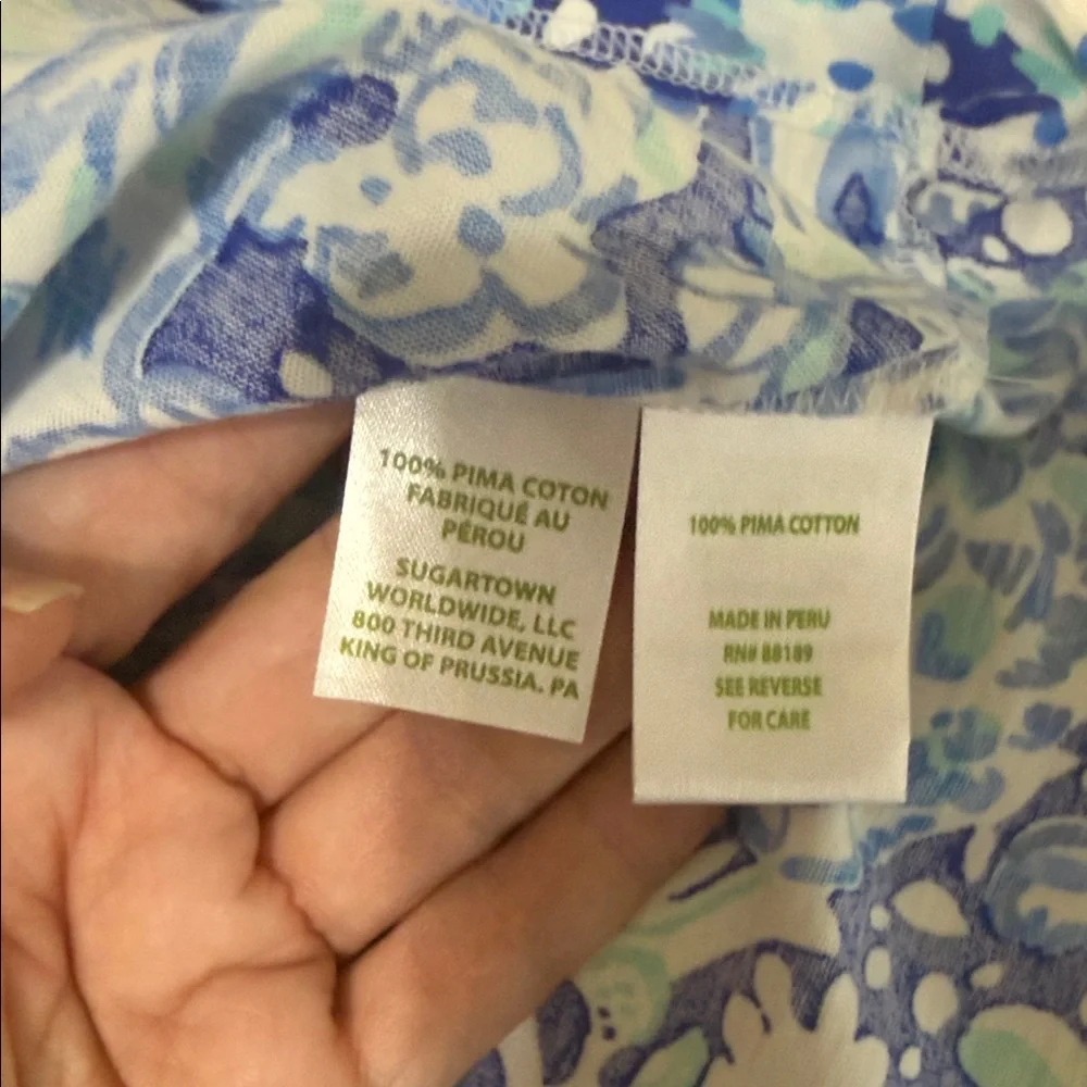 Lilly Pulitzer XL Blue & aqua Animal Print Tunic Top NEW Large 12 14 16 - Picture 8 of 11